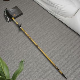5-Section Collapsible Hiking Poles - Lightweight Trekking Poles with Secure External Lock, Adjustable Length (Color: Golden Yellow)