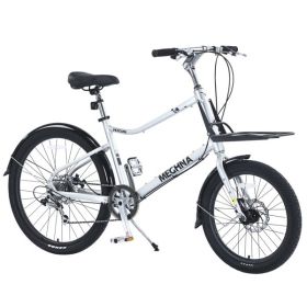 7 Speed, Aluminum Alloy Frame, Multiple Colors 26 Inch Bike,Cargo Bike for Women and Men (Color: as picture)